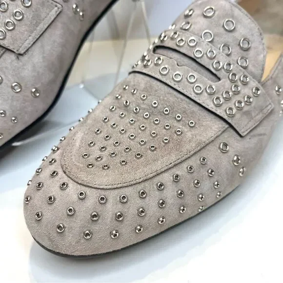 Ron White Kaysen Cashmere Suede Studded Loafer in Gray Size 9‎ (39.5) NWOB - Picture 3 of 10